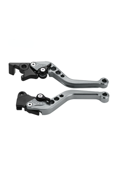 Choice4 Grey Universal Motorcycle Brake Levers Motorcycle Front Disc Rear Dru...