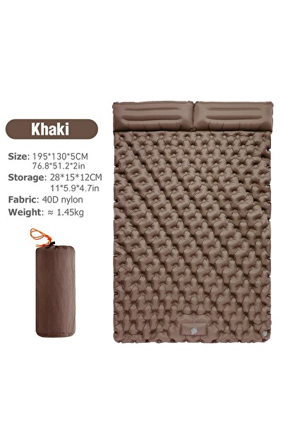 Choice Khaki WESTTUNE Double Inflatable Mattress with Built-in Pillow Pump Ou...