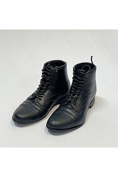 Choice3 Black 2 1/6 Scale Male Lace-up Boots Soldier Solid Shoes Model Fit 12...