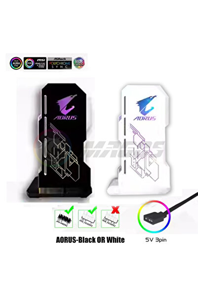 Choice1 White AORUS 4090 GPU Holder Jack Support 40 Series VGA Bracket RGB Fl...