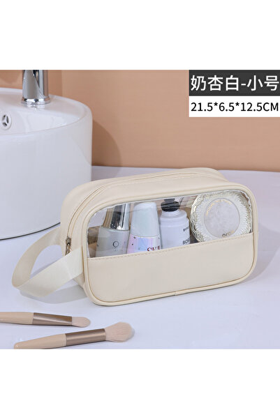Choice Beige S Portable Travel cosmetic bag Women Transparent Makeup Bag Larg...