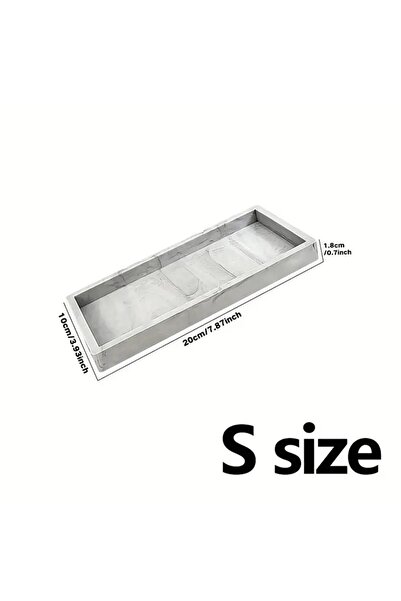Choice White Marble Pattern 1Pc Bathroom Vanity Silicone Tray, Rectangular Di...