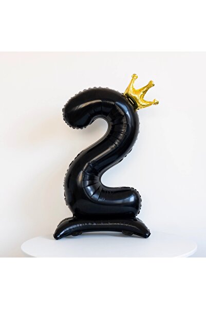 Choice 40inch Black Balloon 2 40Inch Golden Crown Digital Black Balloons 0-9 ...