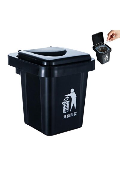 Choice black Stainless Steel Wall-hanging Ashtray With Lid Trash Can-shaped B...