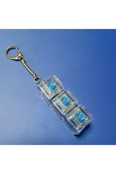 Choice4 3 Buttons Keyboard Fidget Toys LED Crystal Keycap Keychain Stress Rel...