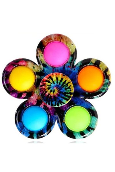 GIMASE Jucărie antistres simple dimple fidget spinner cu 5 bile, Curcubeu Multicolor