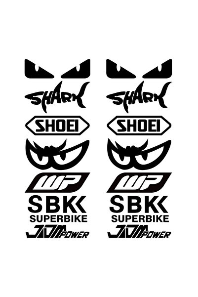 Choice8 Black Racing Sponsor Reflective Motorcycle Stickers Decor Moto Body F...