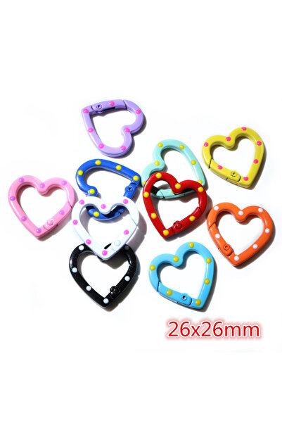 Choice X5-13 10pcs Random Colors Mix Heart Round Cat Shape Keychain Key Rings...