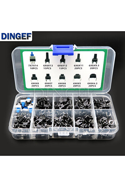 Choice1 10Values(180PCS) 100/180/200PCS 6x6mm Micro Push Tact Switch Kit 6x6 ...