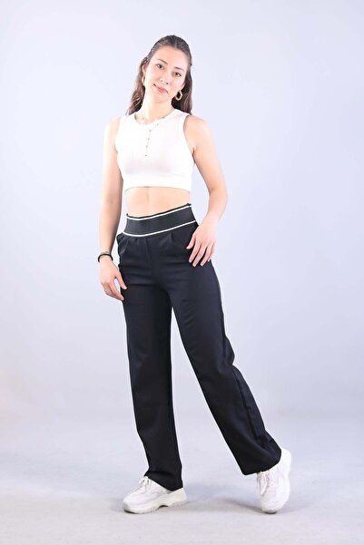 Mckanzie 6521 (N-2113) Striped Elastic Wide Leg Double Pants