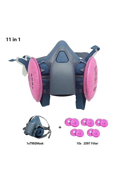 Choice 11in1-2097 7502 Silicone Respirator Gas Mask With 2097 Filter Goggles ...