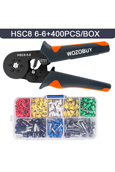 Choice9 HSC8 6-6 400PCS Hexagonal Self-Adjustable Ratchet Ferrule Crimping To...