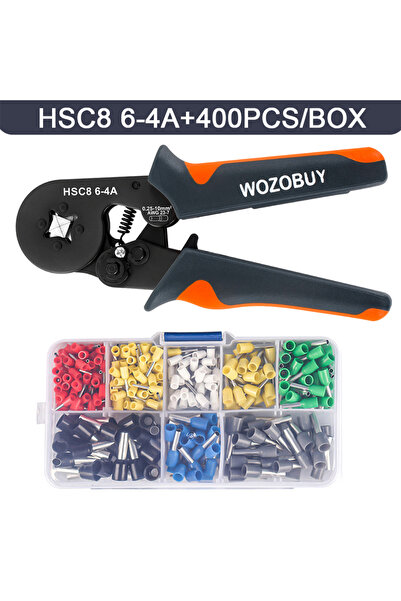 Choice5 HSC8 6-4A 400PCS Hexagonal Self-Adjustable Ratchet Ferrule Crimping T...