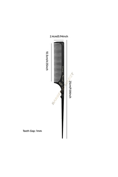 Choice PP-804 Professional Carbon Comb Hairstylist Hair Cutting Comb Tail Com...