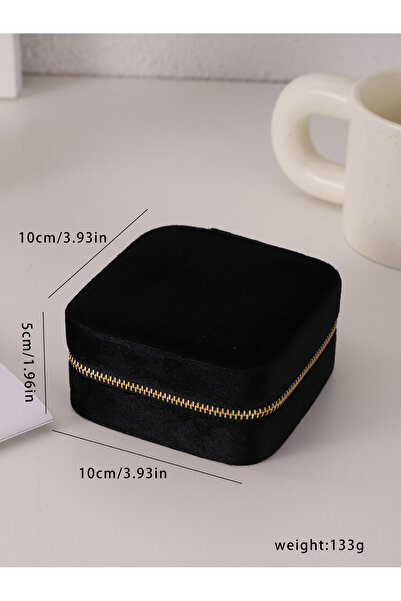 Choice black Velvet Jewelry Box For Women Geometric Sqaure Jewelry Storage Ca...