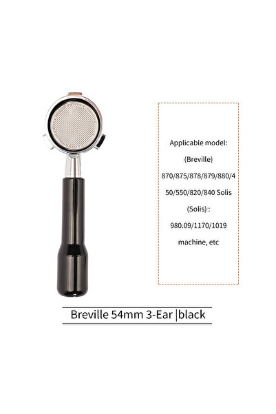Choice 54mm Black 54mm Bottomless Portafilter For Breville 870 878 880 With 2...