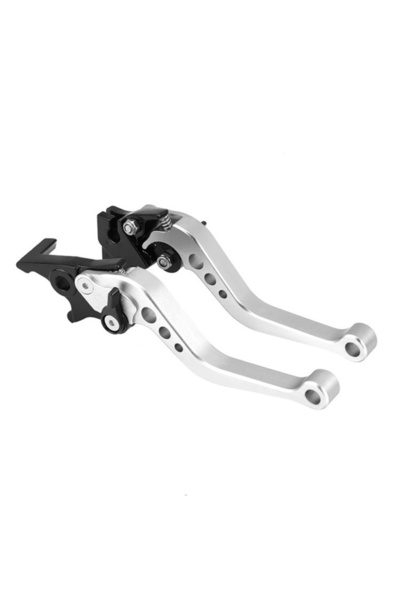 choice2 Silver Universal Motorcycle Brake Levers Motorcycle Front Disc Rear D...