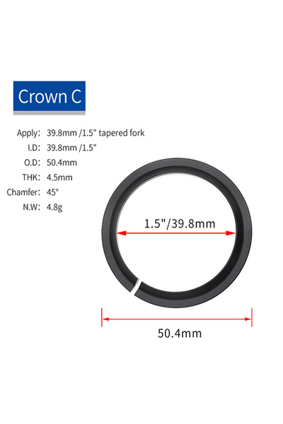 ZTTO Tapered 39.8mm Bicycle Fork Crown 45 Degree MTB Road Bike Headset Base R...