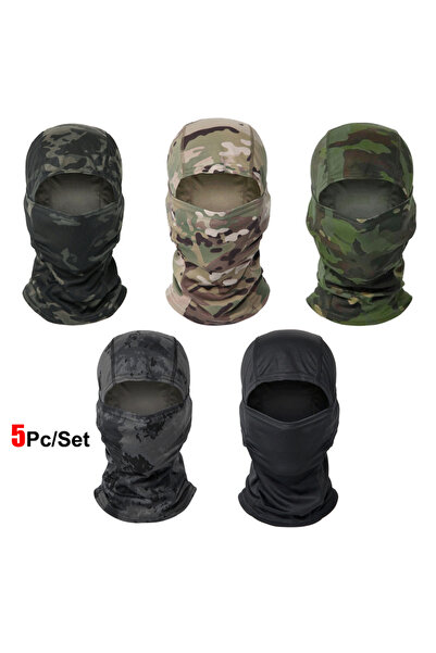 Choice One Size Combination 1 5Pcs/Set Camouflage Balaclava Hat Cycling Full ...