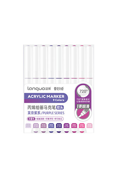 Choice YZB-350-6 9 Colors/Set Acrylic Paint Art Marker Pen DIY Graffiti Drawi...
