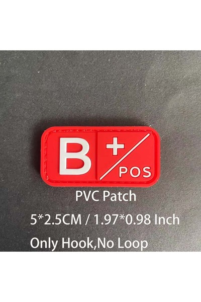 Choice30 18-Red B POS Small Patch with Hook,PVC Blood Type A B AB O POS NEG E...