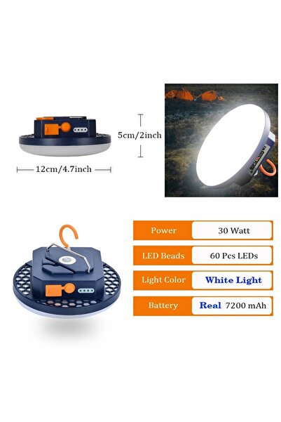 Choice UB-B30W Rechargeable Powerful Light Camping Lantern with Magnet Strong...