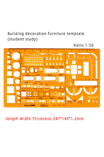 Choice11 Ruler-4357-1PC Template Measuring Ruler Circular Oval Ruler Durable ...