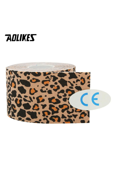 Aolikes شريط لاصق طبي بنقشة جلد النمر، قطن ، 5 سم، ملحق رياضي، إيلاستوبلاست، ...