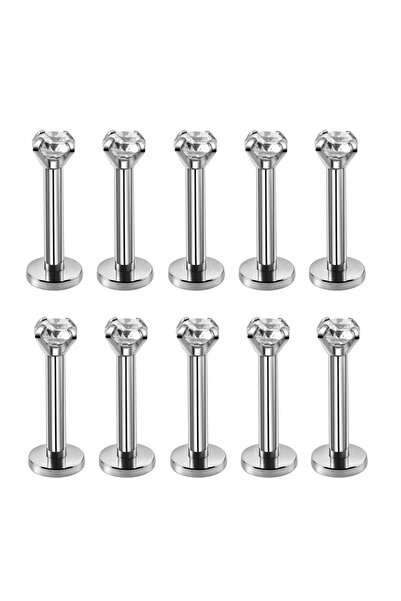 Choice37 1.2x8x3mm 10pcs Style D 10Pc/50Pc G23 Ttianium Labret Ear Lip Stud J...
