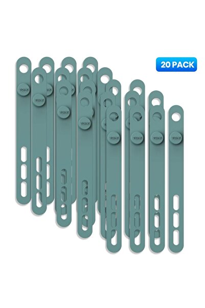 Choice Green 20 PCS TOPK Silicone Cable Ties Assorted Color Reusable Heavy Du...
