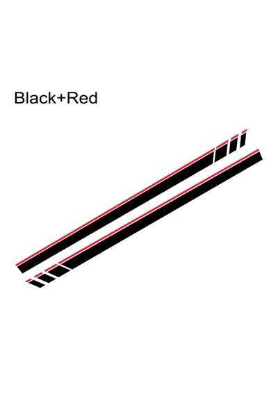 Choice1 170x8.4cm Black Red 2PCS Car Side Stickers For VW Volkswagen Polo 6R ...