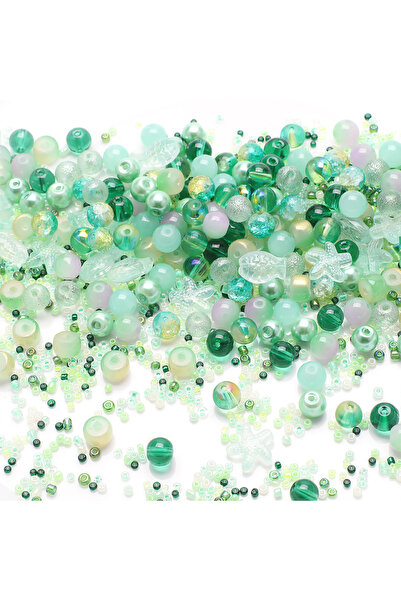 Choice6 green 40g Mixed Crystal Glass Seed Bead Round Loose Fish Starfish Pen...
