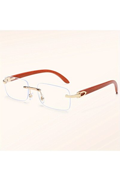 Choice Transparent Wood Grain Flat Leg Glasses With Wooden Retro Flat Light A...