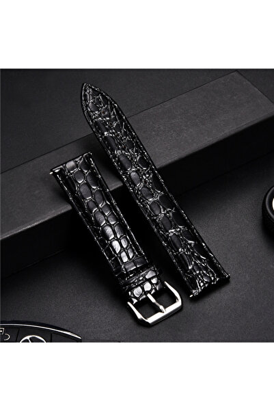 Choice 22mm Black Crocodile Pattern Design Leather Watch Strap 18mm 20mm 22mm...
