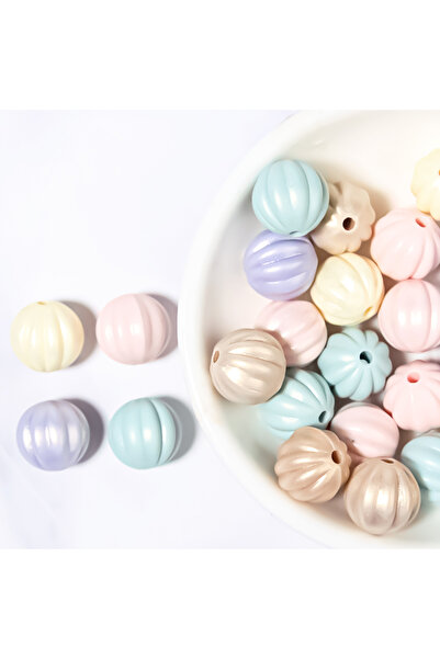 Choice Mix Color 100pcs 11mm Acrylic Pumpkin Shape Bead Mixed Color Loose Spa...