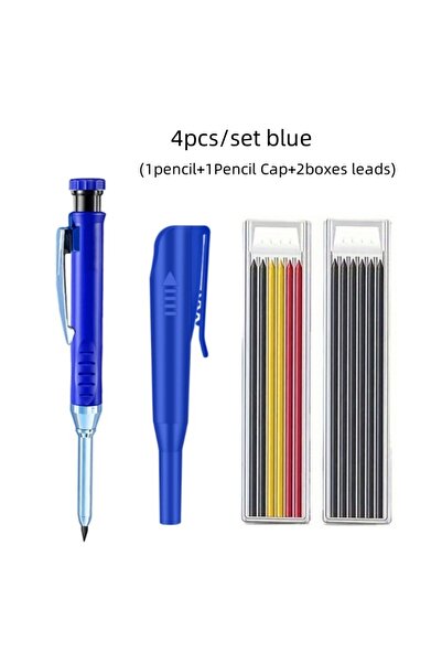 Choice blue set 2.8mm Solid Carpenter Pencil with Pencil Cap, Deep Hole Mecha...