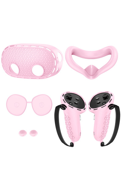 Choice pink Compatible with Meta Quest 3S Accessories,VR Silicone face Cover,...