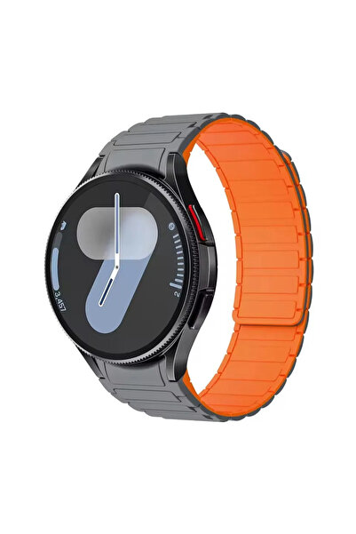 Choice30 Galaxy 7 40mm 44mm 04 grey orange Silicone Magnetic No Gaps Strap Fo...
