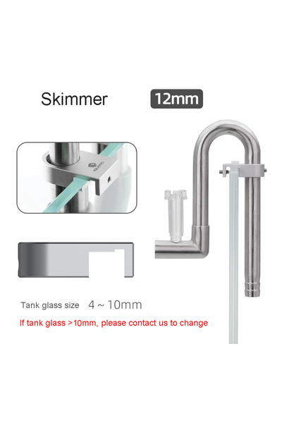 Choice Skimmer 12 AQUAPRO Mini Skimmer Inflow Stainless Steel Inlet Outlet Pi...