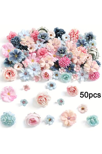 Choice4 3 50Pcs Mix Artificial Flowers Heads for Home Decor Fake Flowers Gard...