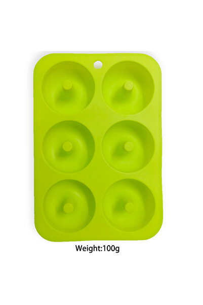 Choice Green 6 Holes Silicone Donut Mold Bagel Pan Non Stick Baking Heat Resi...