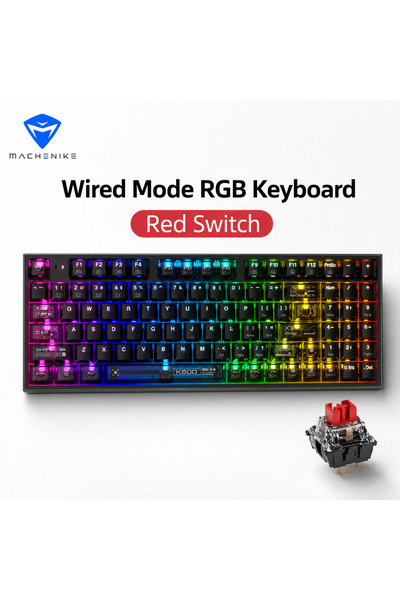 Choice3 MACHENIKE Black Red Switch MACHENIKE K500 Mechanical Keyboard Wired G...