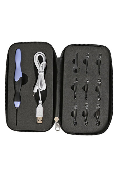 Choice1 blue handle 9 in 1 Light Up Crochet Hook Set USB Rechargeable Ergonom...