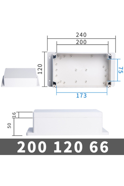 Choice5 with ears FE200-120-66 IP67 Waterproof Enclosure Plastic Box Electron...
