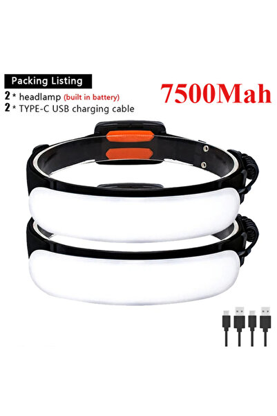 choice2 Heinast 2 قطعة 7500Mah Heinast COB كشافات USB قابلة للشحن رئيس مصباح ...