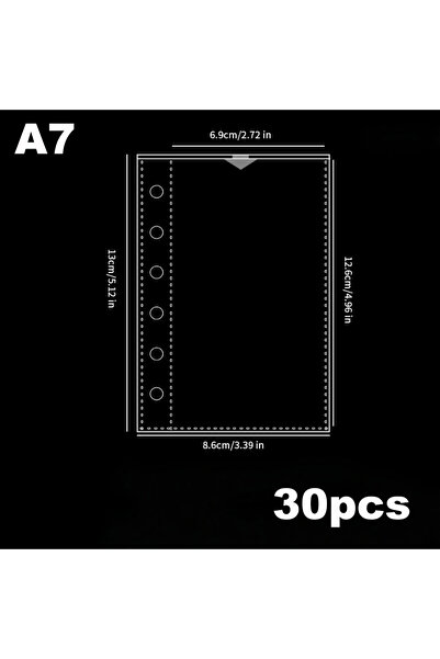 Choice1 A7 30PCS 10/20/30pcs M5/A6/A7 Size Transparent Ring Binder Plastic Pr...