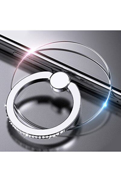 Choice Silvery Circle Transparent Cell Phone Ring Holder Stand 360°Degree Rot...