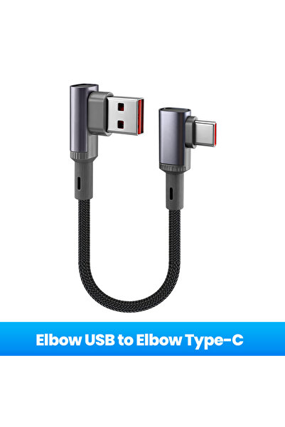 Choice6 15cm Dual Elbow AC 15CM 25CM 50CM Short USB C Cable 66W Fast Charging...