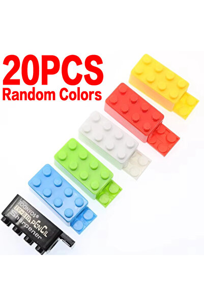 Choice 20 Pcs 5/50pcs Cartoon Plastic Building Blocks Pencil Sharpener for Ch...
