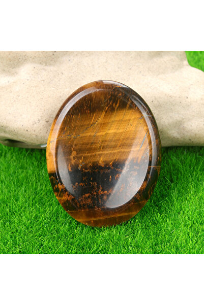 Choice6 Tiger Eye Stone 1pc 45x35mm Oval Worrystone Natural Crystal Amethysts...